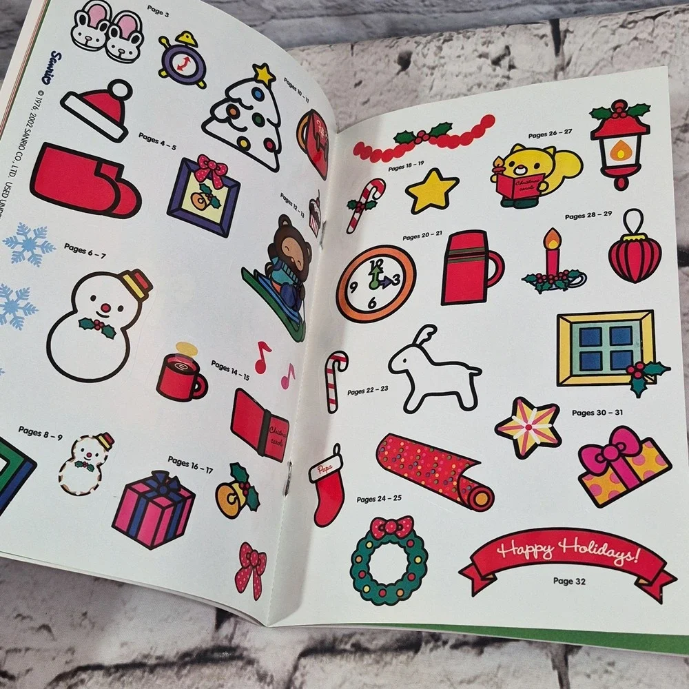 Hello Kitty's Best Christmas Ever REBECCA GOMEZ Vtg 2002 Rare Includes Stickers